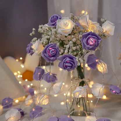 10LED Valentine's Day Rose String Lights - Flower Garland Fairy Light Romantic Valentine Gift