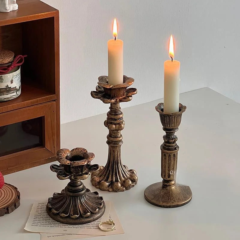 Vintage Candle Holders Centerpiece Decor