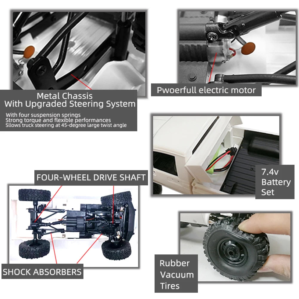 WPL C24-1 1:16 RC Rock Crawler with LED Light