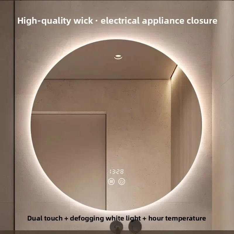 Wall-Mounted LED TouchScreen Round Bathroom Mirror