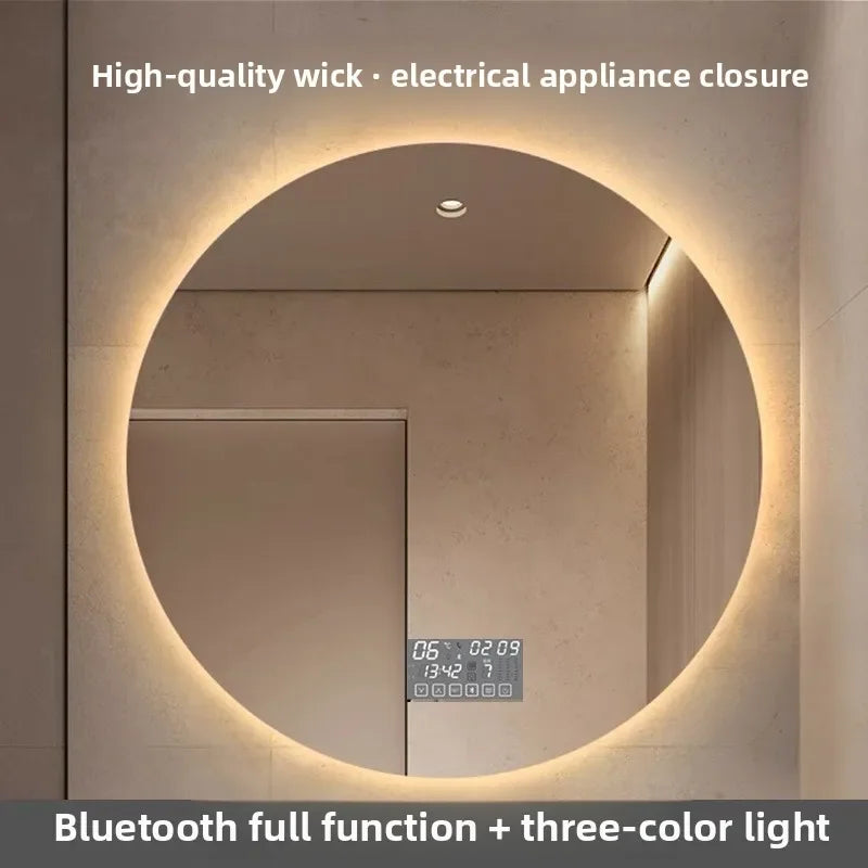 Wall Mounted LED TouchScreen Round Bathroom Mirror