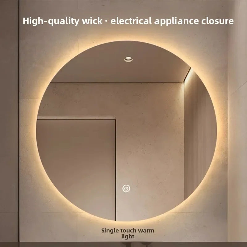 Wall Mounted LED Touch Screen Round Bathroom Mirror