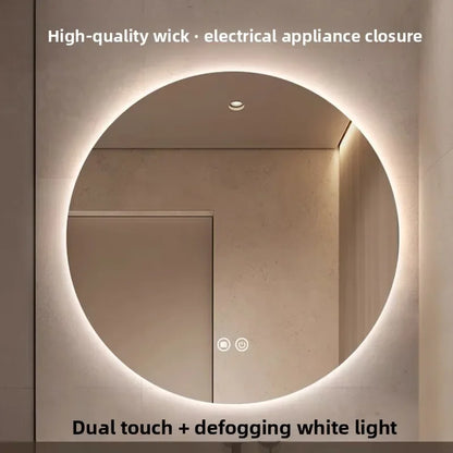 Wall Mounted LED Touch Screen Round Bathroom Mirror