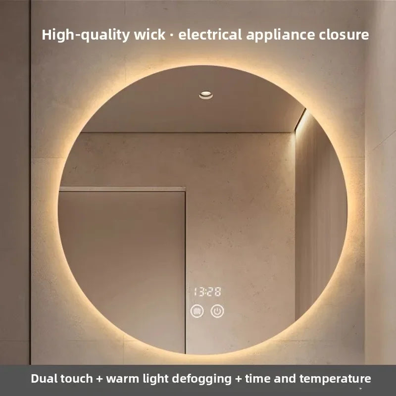 Wallmounted LED TouchScreen Round Bathroom Mirror