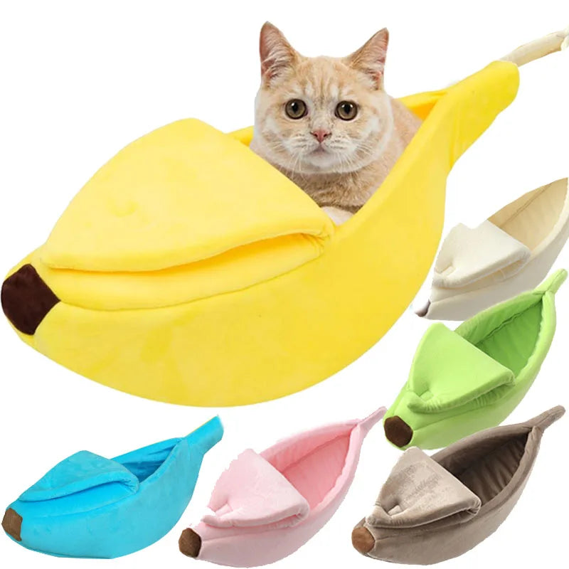 Warm Kittens Cushion Portable Banana Cat Bed