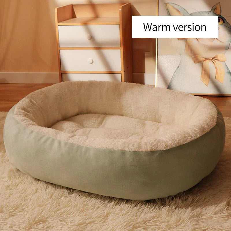 Comfortable Warm Oval shaped Pet Cushion Bed