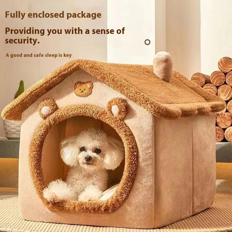 Washable Teddy Winter Warm Pet House Bed