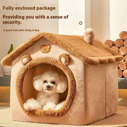 Washable Teddy Winter Warm Pet House Bed