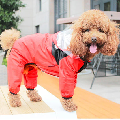 Waterproof Transparent Hooded Dog Rain Jacket
