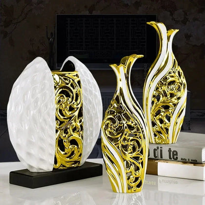 White/silver Arrangement Flower Art Vases - Wedding Home Decoration