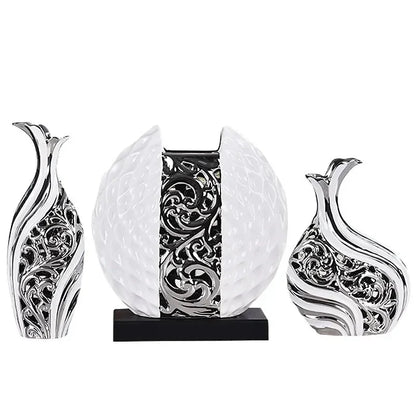 White/silver Arrangement Flower Art Vases - Wedding Home Decoration