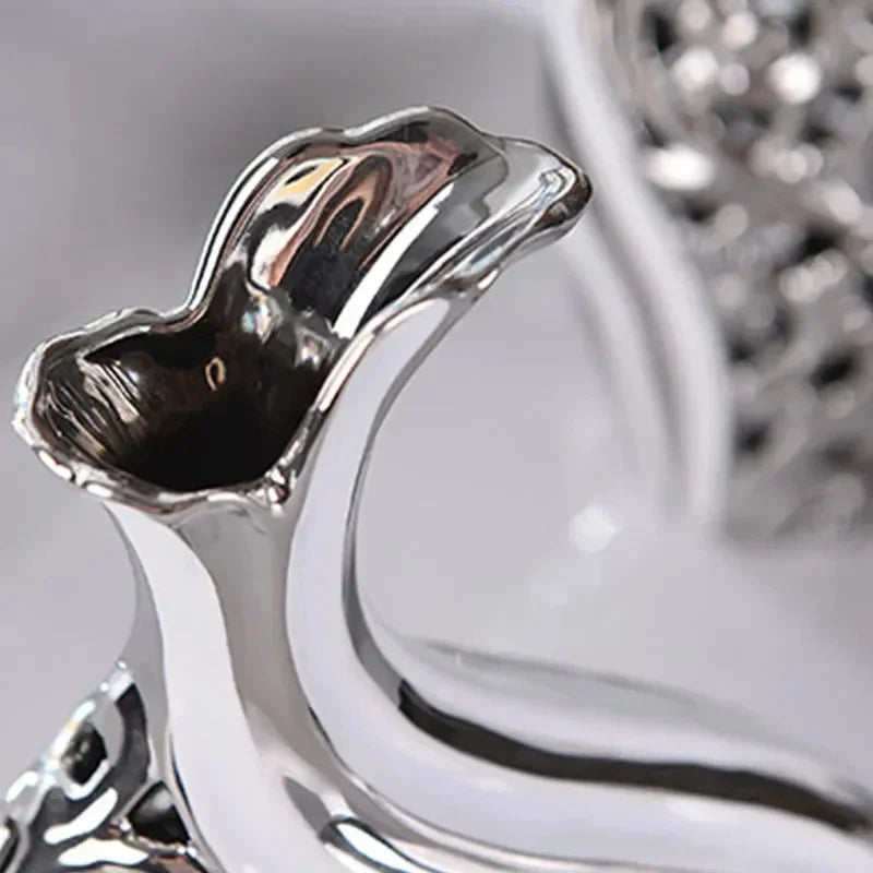 White/silver Arrangement Flower Art Vases - Wedding Home Decoration