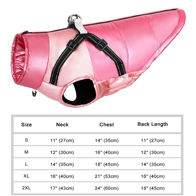Winter Reflective Harness Waterproof Dog Vest