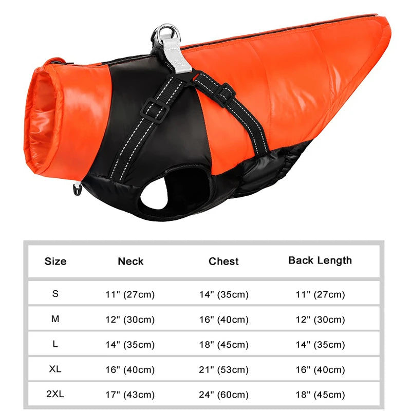 Winter Reflective Harness Waterproof Dogs Vest
