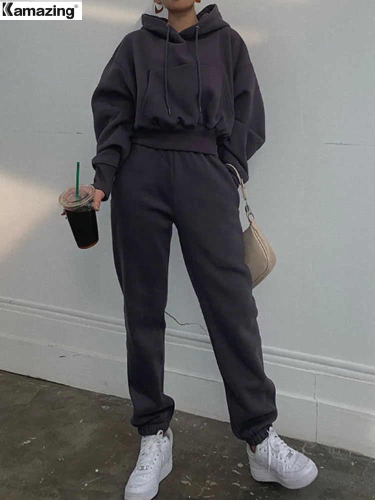 Winter/Spring Women's Fleece Tracksuit Setc