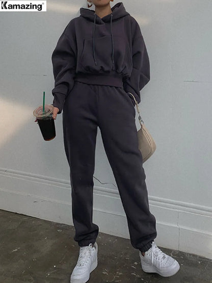 Winter/Spring Women's Fleece Tracksuit Setc