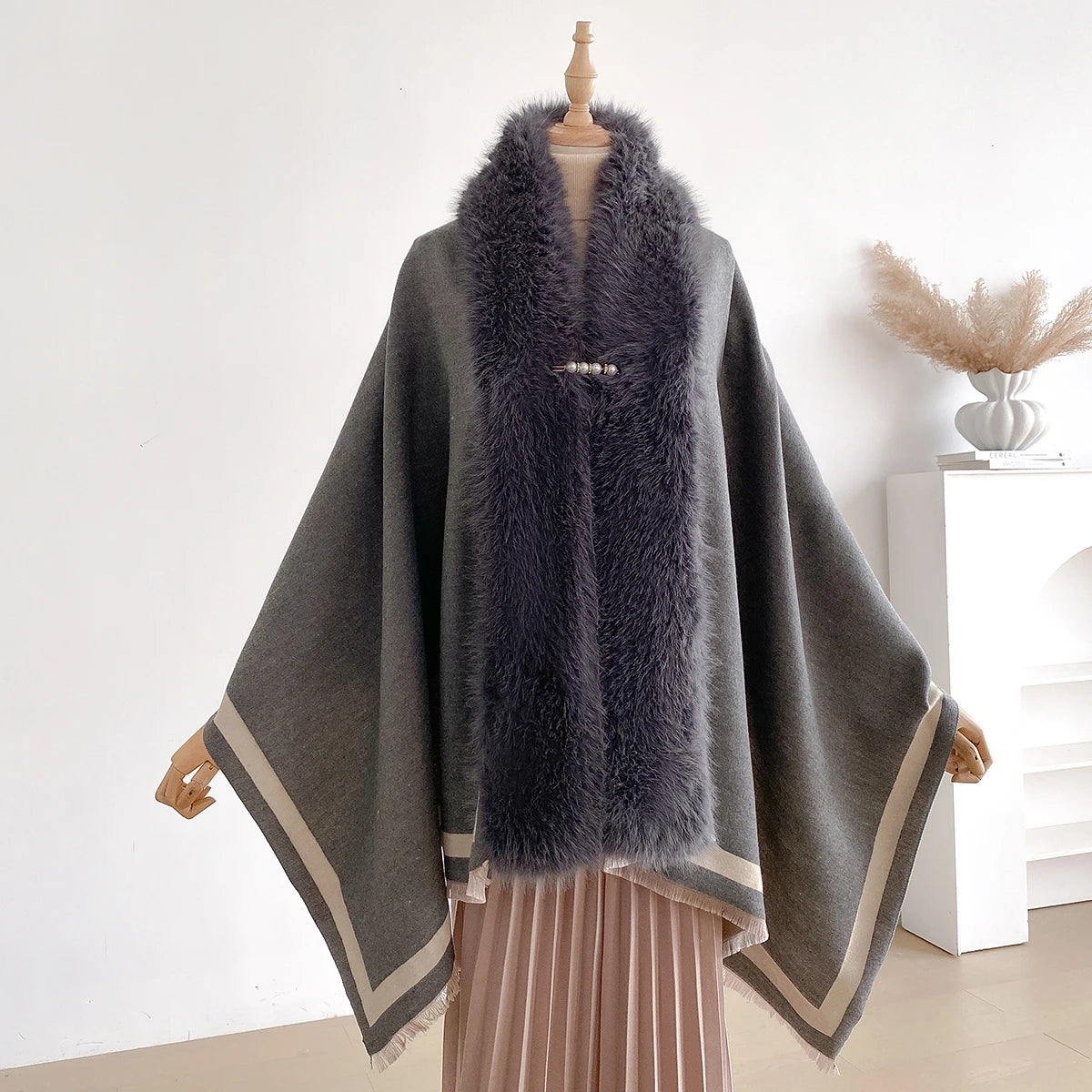 wool ruana cloak
