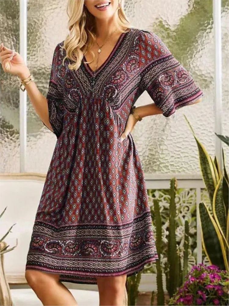 bohemian mini dress