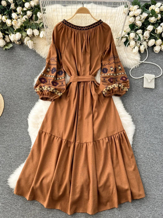 midi dress with sleeves
