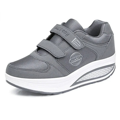 Women Wedge Platform Toning Fitness Sneakers