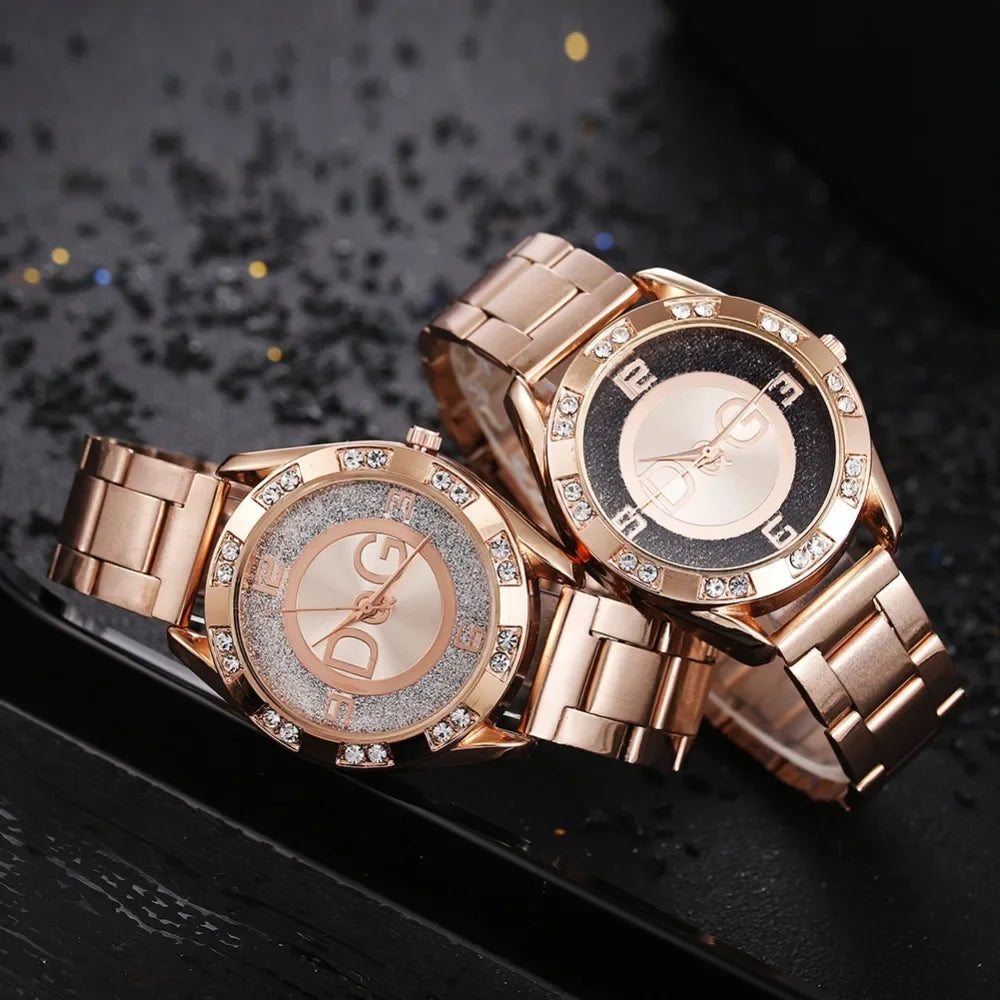 Women Luxury Rhinestone Stainless Steel Quartz Watch