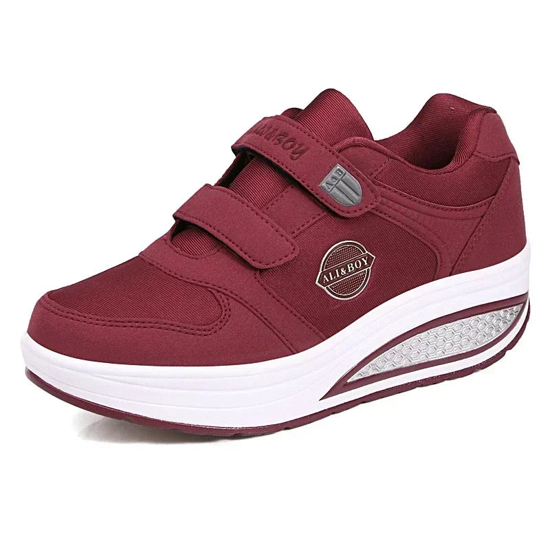 Women Wedge Platform Toning Fitness Sneakers