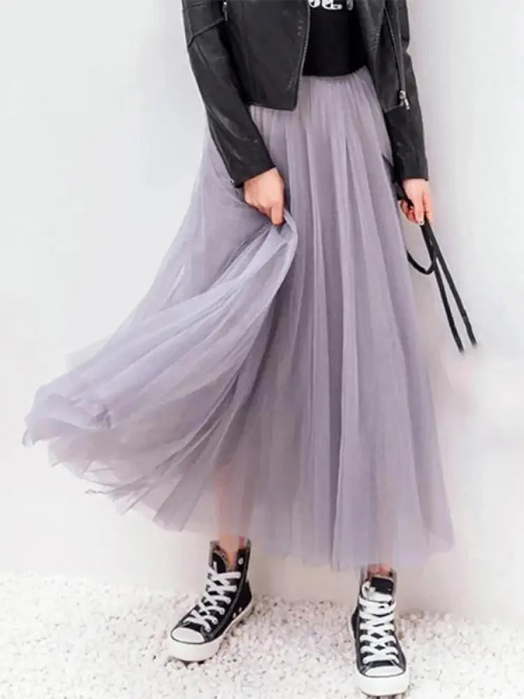 Tulle Pleated Skirt