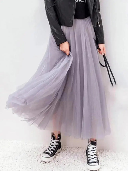 Tulle Pleated Skirt