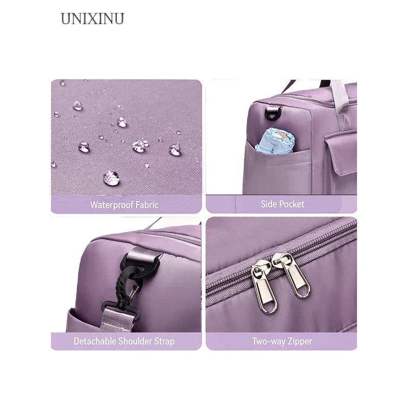 Women's LargeCapacity CarryOn Weekender Sports Duffle Bags