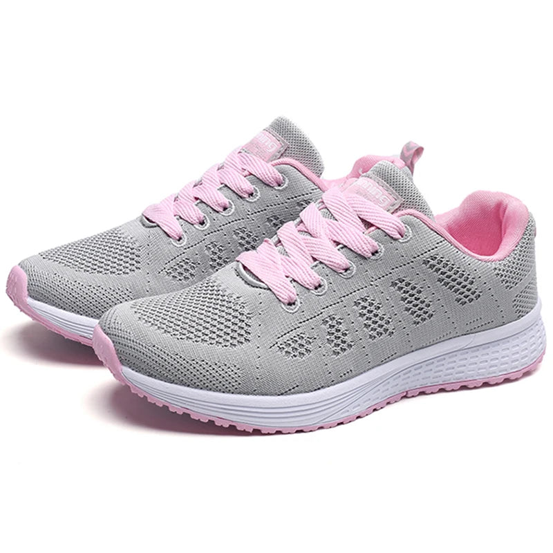 Women Lightweight Walking Lace Up Sneakers