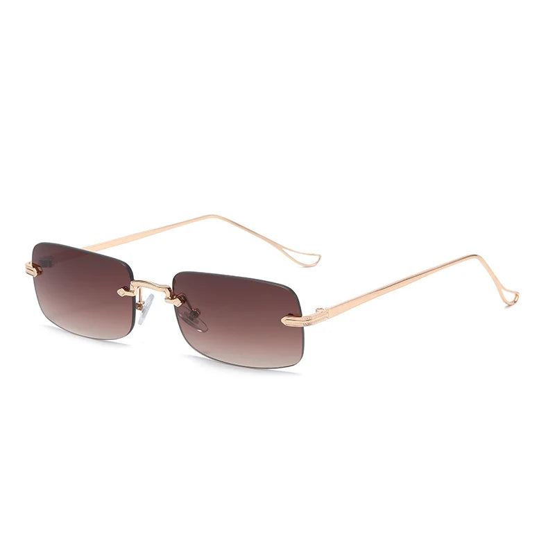 Women's Rimless Rectangular Sunglasses