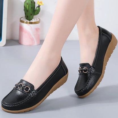 Women Soft Comfort Low Heel Flat Loafers