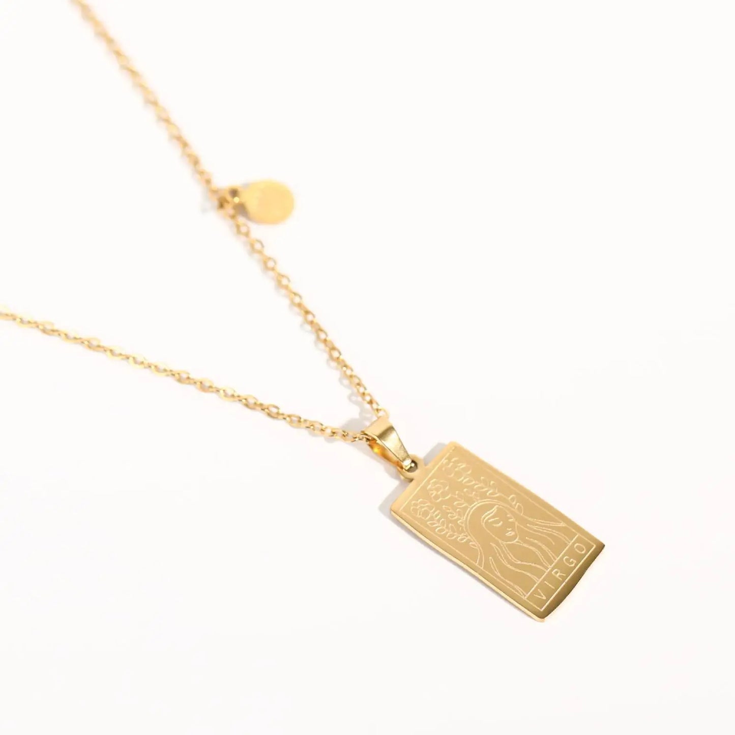 Women's Stainless Steel Clavicle Chain Rectangular Pendant Necklace