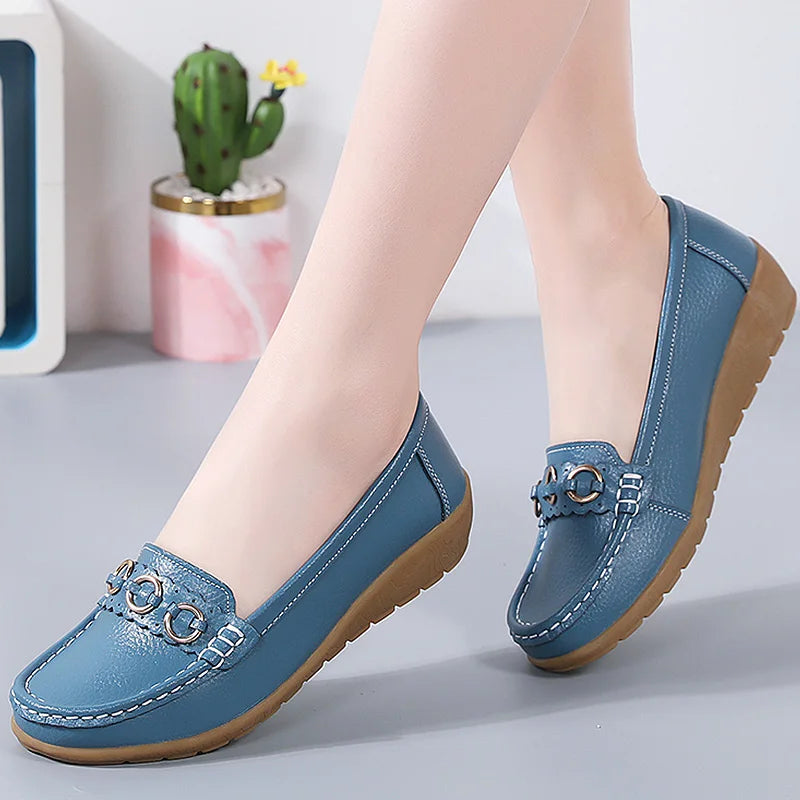 Women Soft Comfort Low Heel Flat Loafers