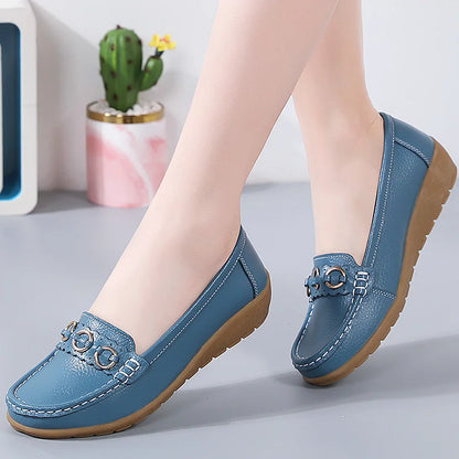 Women Soft Comfort Low Heel Flat Loafers
