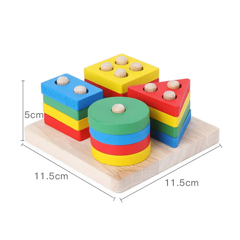Wooden Montessori Sorting & Stacking Early Educational Toys for Toddlers