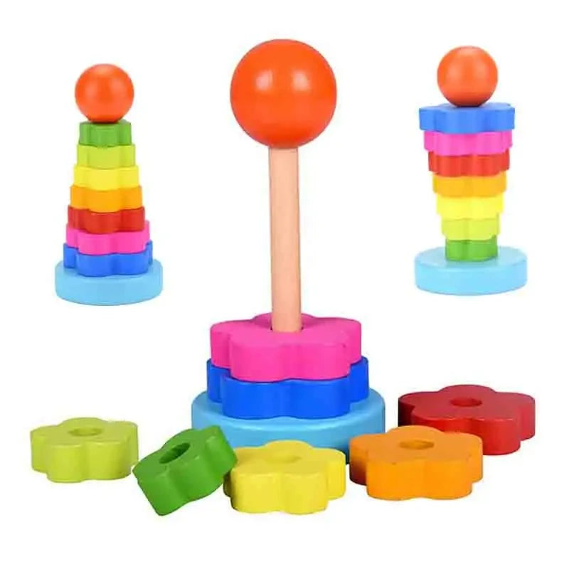 Montessori Wooden Sorting Stacking Toys Puzzle For Toddlers