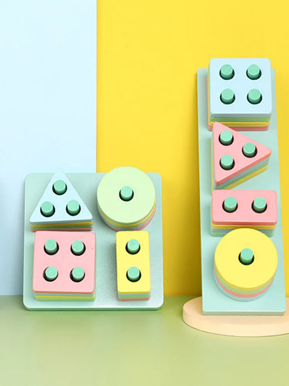 Montessori Wooden Sorting Stacking Toys Puzzle For Toddlers
