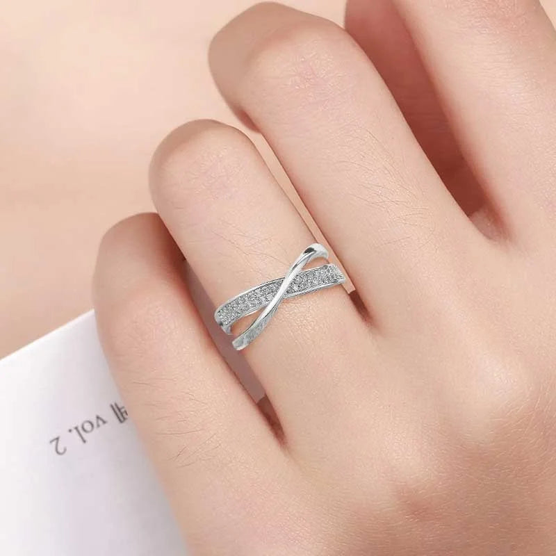 X-shaped wedding ring

