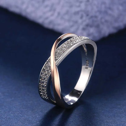 X-shaped wedding ring

