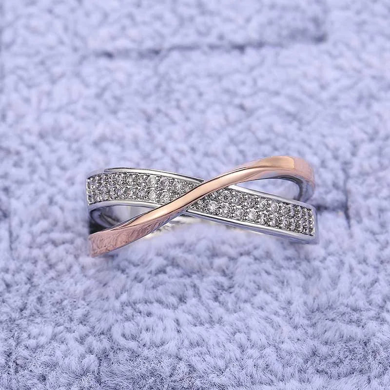 X-shaped wedding ring

