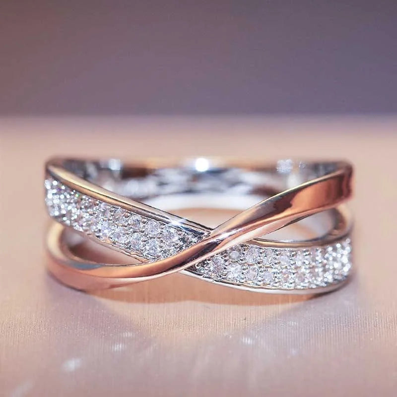 X-shaped wedding ring

