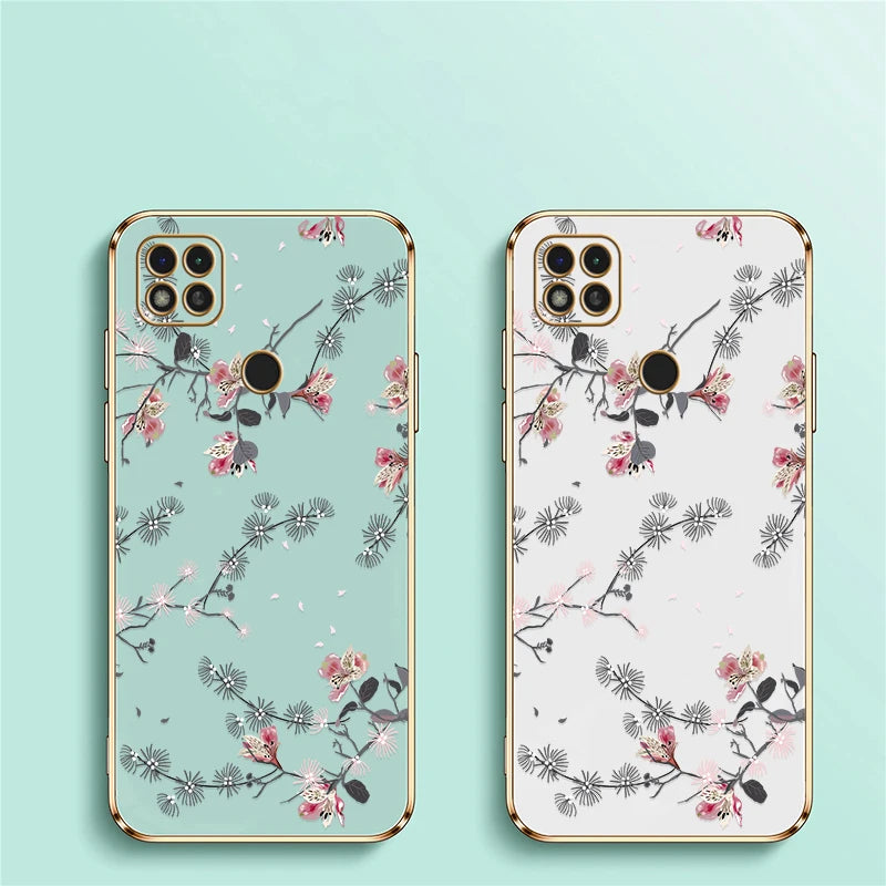 Floral Shockproof Xiaomi Silicone Case