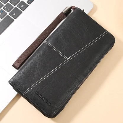 Men's Long Zipper Leather Wallet