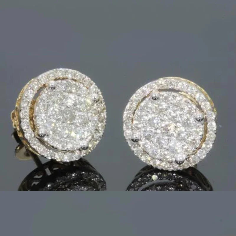 Zircon Gold Stud Earrings

