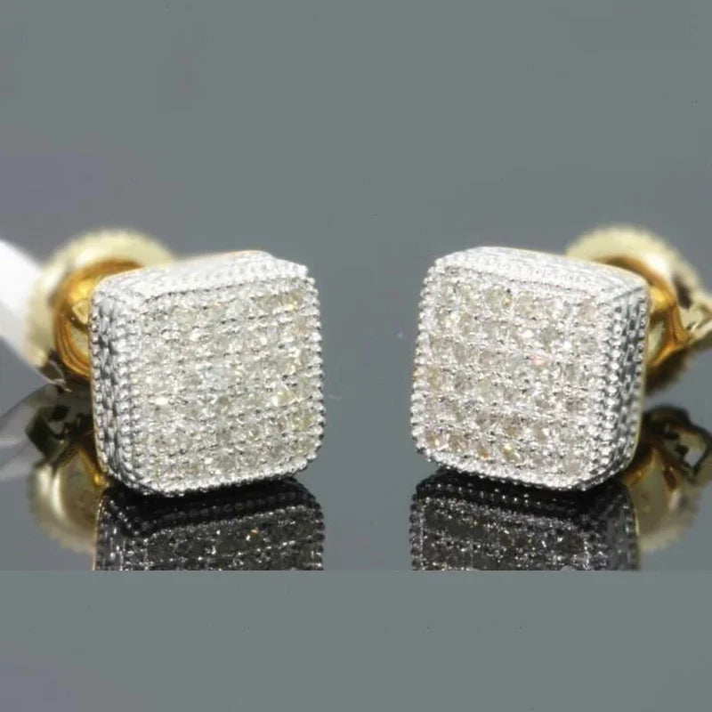 Zircon Gold Stud Earrings

