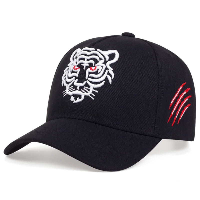 Black Tiger Embroidered Cap
