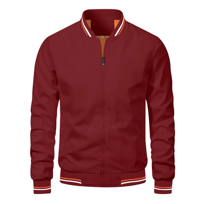 Men's Baseball Bomber Jacket Outerwear

