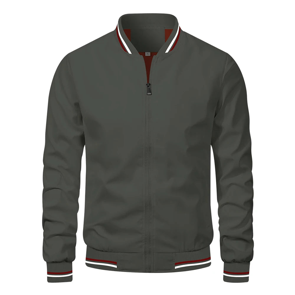 Men's Baseball Bomber Jacket Outerwear
