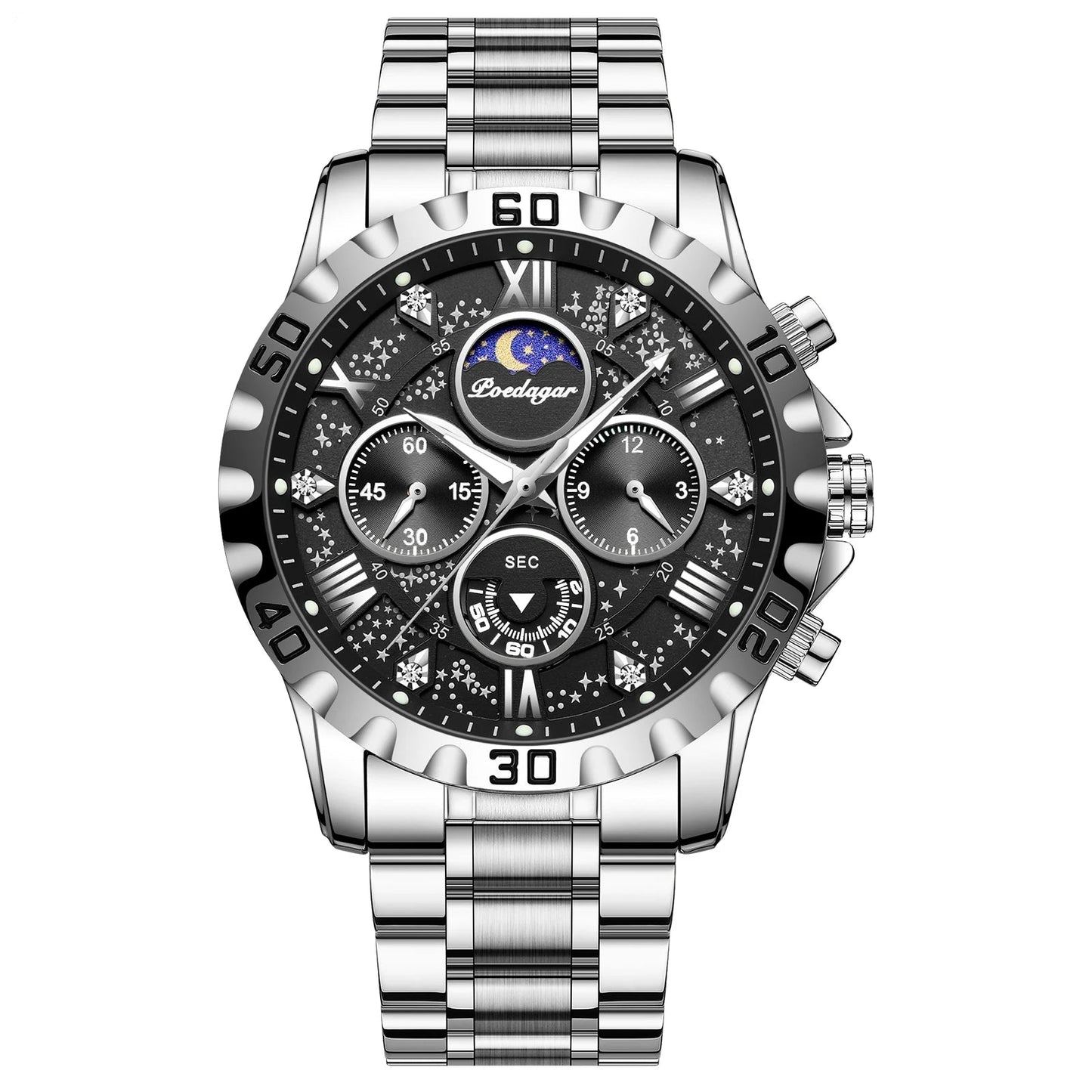 Luxury Stainless Steel Chronograph Sports Watch